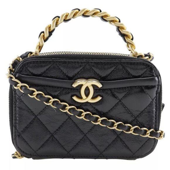 CHANEL Mini handbag Handbag Matelasse 2WAYShoulder black lambskin Women - Picture 1 of 12